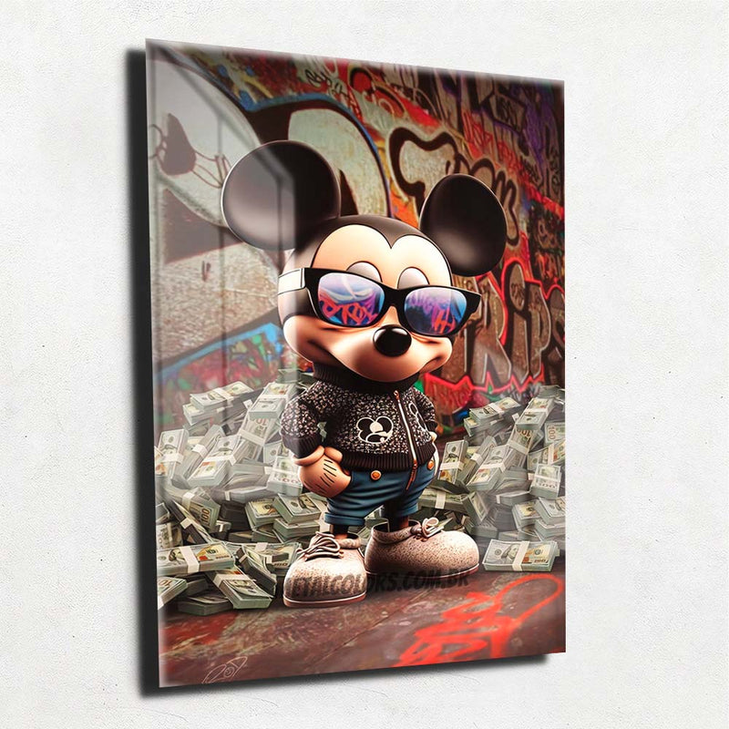 Quadro Metalizado Mikey Milionário Money Placa Decorativa Brilhante