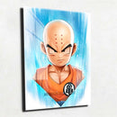 Quadro Metalizado Kuririn Art Dragon Ball Z Placa Decorativa Brilhante