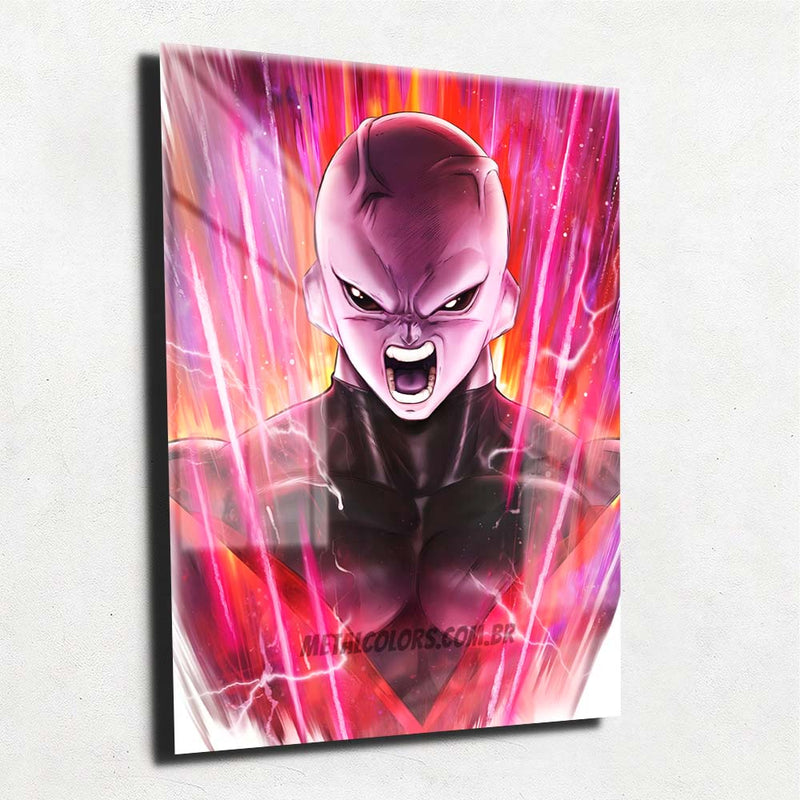 Quadro Metalizado Jiren Art Dragon Ball super Placa Decorativa Brilhante