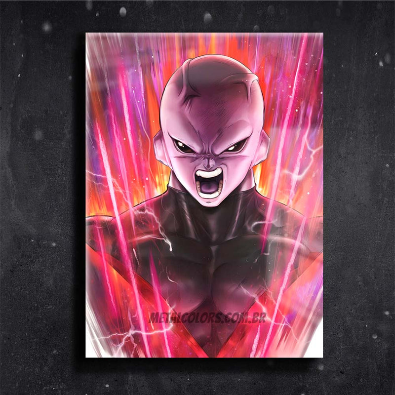 Quadro Metalizado Jiren Art Dragon Ball super Placa Decorativa Brilhante