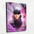 Quadro Metalizado Satoru Gojo Art Jujutsu Kaisen Placa Decorativa Brilhante