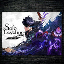 Quadro Metálico Sung Jin-woo IA Art Anime Solo Leveling Full HD Brilhante Pôster