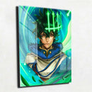 Quadro Metalizado Yuno Art Black Clover Placa Decorativa Brilhante