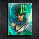Quadro Metalizado Yuno Art Black Clover Placa Decorativa Brilhante