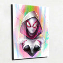 Quadro Metalizado Spider Gwen Art Placa Decorativa Brilhante