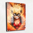 Quadro Metalizado Bakugo Art My Hero Academia Placa Decorativa Brilhante