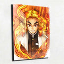 Quadro Metalizado Rengoku Art Demon Slayer Placa Decorativa Brilhante