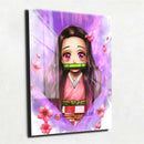 Quadro Metalizado Nezuko Art Demon Slayer Placa Decorativa Brilhante