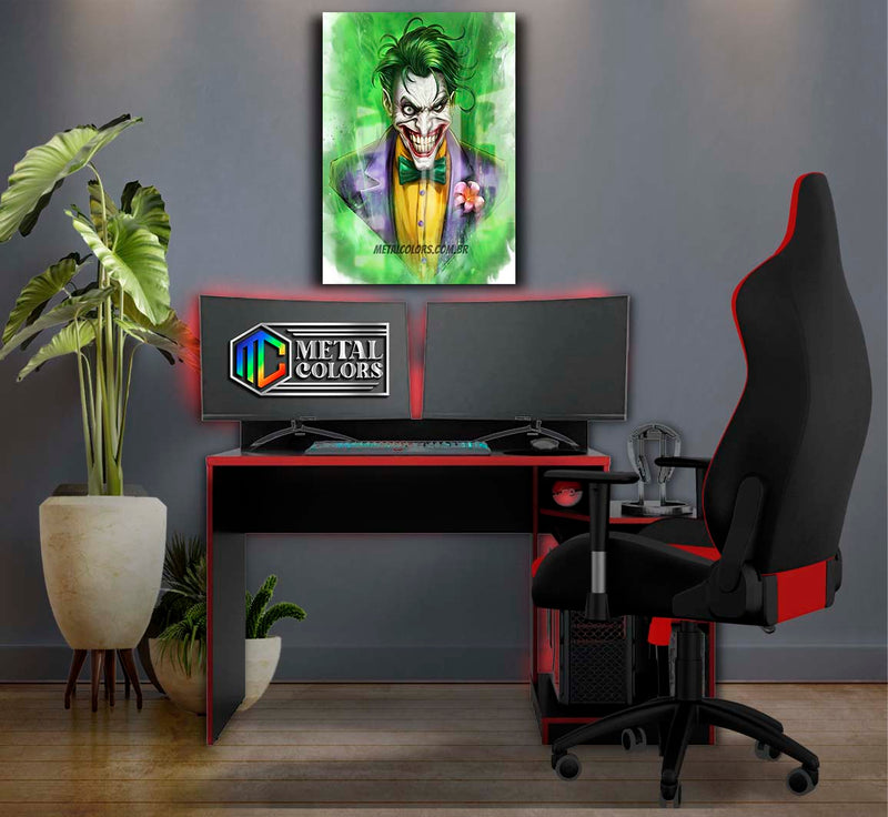 Quadro Metalizado Coringa Art Joker Decorativa Brilhante