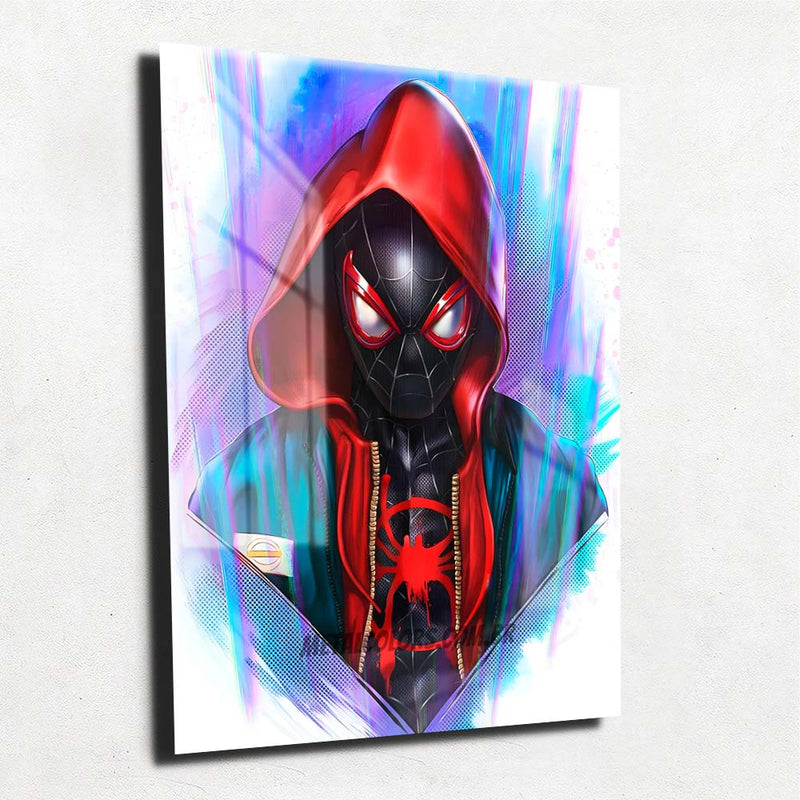 Quadro Metalizado Miles Morales Homem Aranha Art Placa Decorativa Brilhante