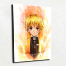 Quadro Metalizado Zenitsu Art Demon Slayer Anime Placa Decorativa Brilhante