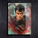 Quadro Metalizado Guts Berserk Art Anime Placa Decorativa Brilhante