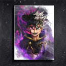 Quadro Metalizado Asta Demon Art Black Clover Anime Placa Decorativa Brilhante