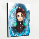 Quadro Metalizado Tanjiro Demon Slayer Anime Placa Decorativa Brilhante