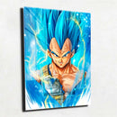 Quadro Metalizado Vegeta SSj Blue Dragon Ball Anime Placa Decorativa Brilhante
