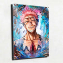 Quadro Metalizado Yuji Itadori Jujutsu Kaisen Anime Placa Decorativa Brilhante