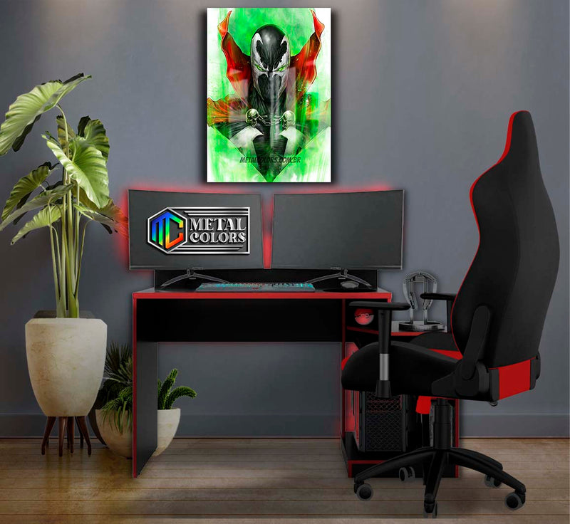 Quadro Metalizado Spawn HQ Placa Decorativa Brilhante