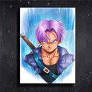 Quadro Metalizado Trunks Dragon Ball Z Placa Decorativa Brilhante