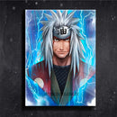 Quadro Metalizado Jiraya Naruto Anime Placa Decorativa Brilhante