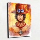 Quadro Metalizado Ace One Piece Anime Placa Decorativa Brilhante