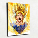 Quadro Metalizado Goku Ssj 2 Dragon Ball Anime Placa Decorativa Brilhante