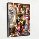 Quadro Metalizado Power Rangers Art Placa Decorativa Brilhante