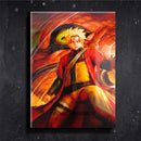 Quadro Metalizado Naruto modo Sennin Anime Placa Decorativa Brilhante