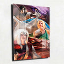 Quadro Metalizado Jiraya Tsunade Orochimaru Senins Lendários Placa Decorativa Brilhante