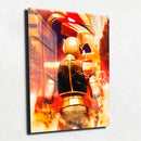 Quadro Metalizado Power Ranger Branco Tigre Placa Decorativa Brilhante