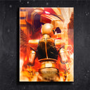 Quadro Metalizado Power Ranger Branco Tigre Placa Decorativa Brilhante