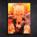 Quadro Metalizado Naruto Modo Kurama Anime Placa Decorativa Brilhante