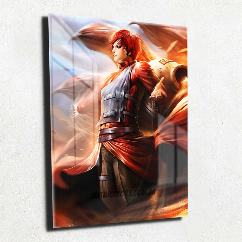 Quadro Metalizado Gaara da Areia Placa Decorativa Brilhante