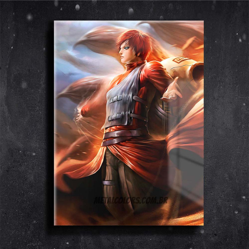 Quadro Metalizado Gaara da Areia Placa Decorativa Brilhante