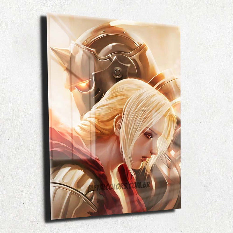 Quadro Metalizado Fullmetal Alchemist Anime Placa Decorativa Brilhante