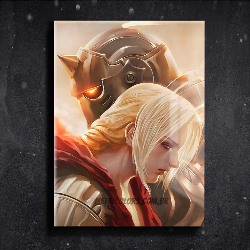 Quadro Metalizado Fullmetal Alchemist Anime Placa Decorativa Brilhante