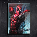Quadro Metalizado Deadpool art Placa Decorativa Brilhante