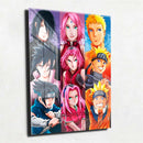 Quadro Metalizado Naruto Sasuke Sakura Evolução Placa Decorativa Brilhante
