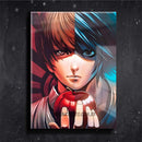 Quadro Metalizado Death Note Kira vs L  Light Yagami Placa Decorativa Brilhante