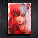 Quadro Metalizado Kurama Yu Yu Hakusho Placa Decorativa Brilhante