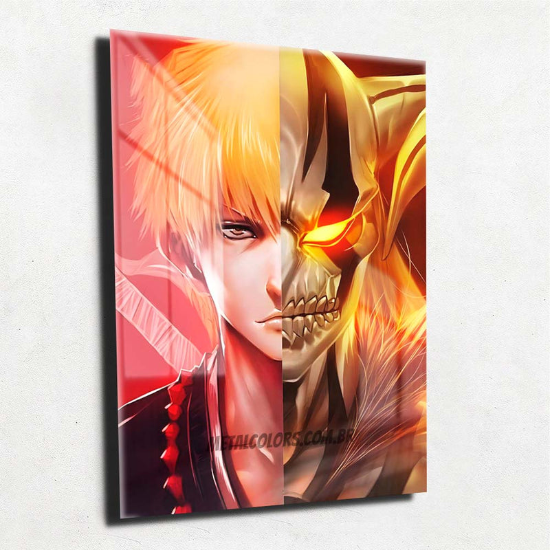 Quadro Metalizado Ichigo Hollow Bleach Anime Placa Decorativa Brilhante