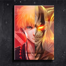 Quadro Metalizado Ichigo Hollow Bleach Anime Placa Decorativa Brilhante
