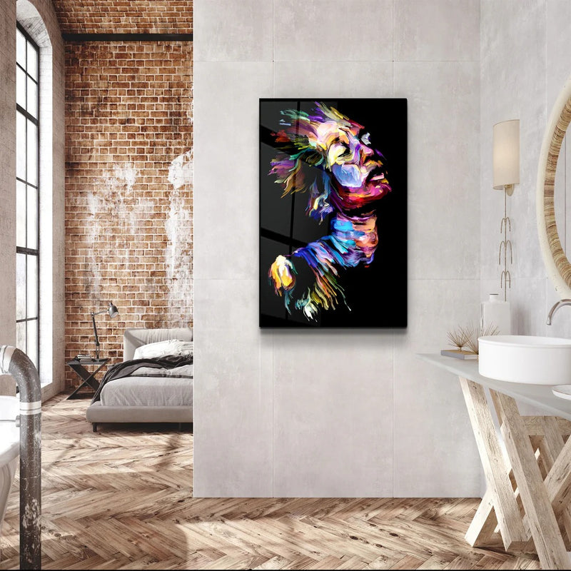 Quadro Metalizado Pintura Color Homem Afro