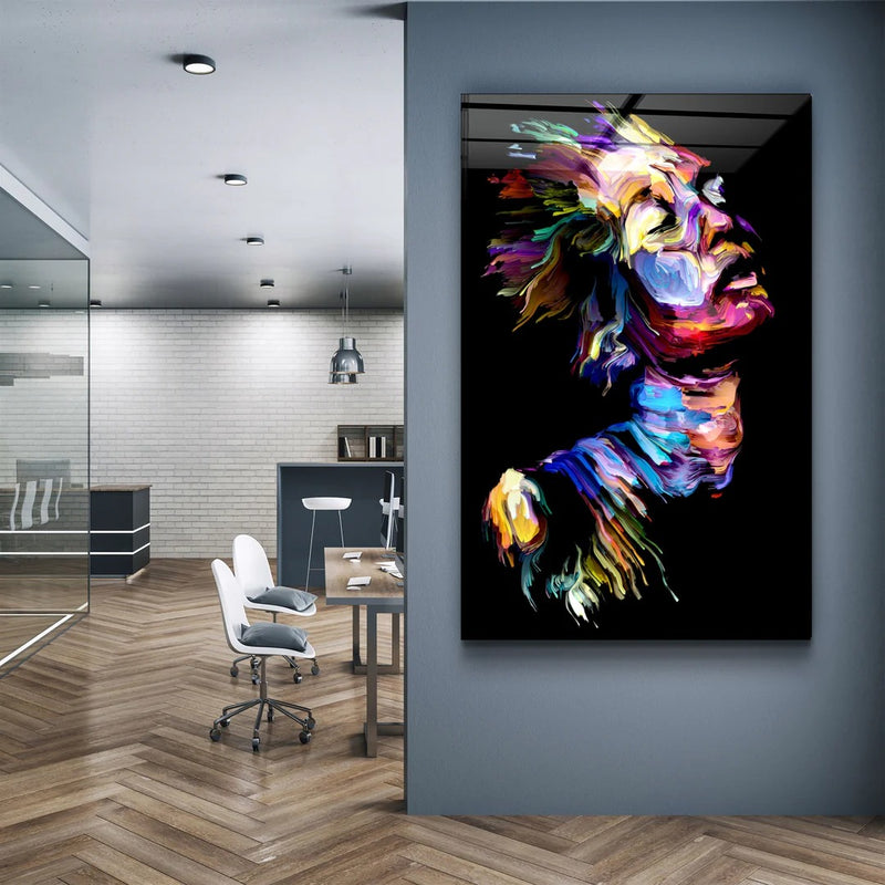 Quadro Metalizado Pintura Color Homem Afro