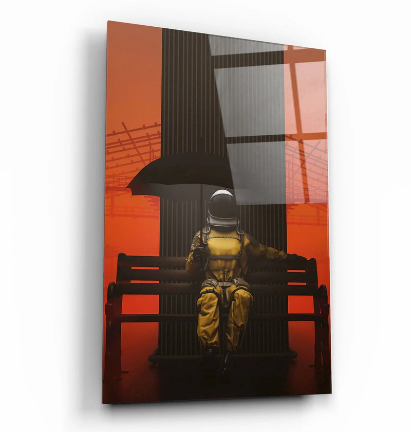 Quadro Metalizado Astronauta Decoração Espaço