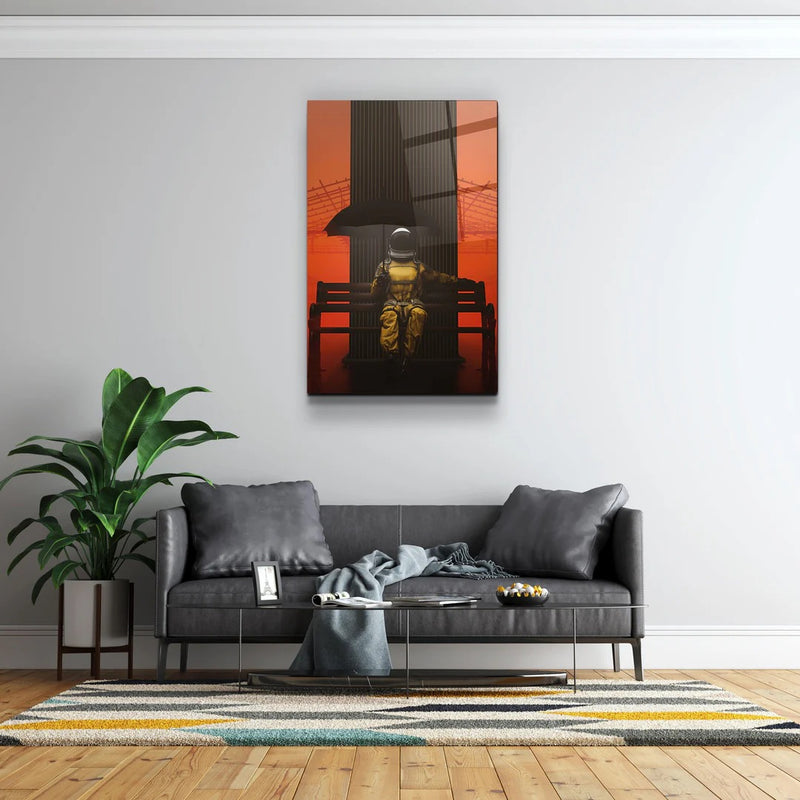 Quadro Metalizado Astronauta Decoração Espaço