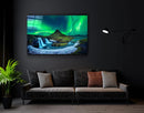Quadro Metalizado Aurora Boreal Paisagem
