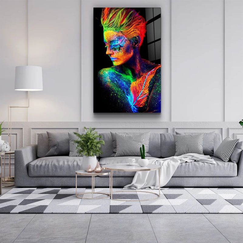Quadro Metalizado Moderno Decoração Have Mulher Colorido