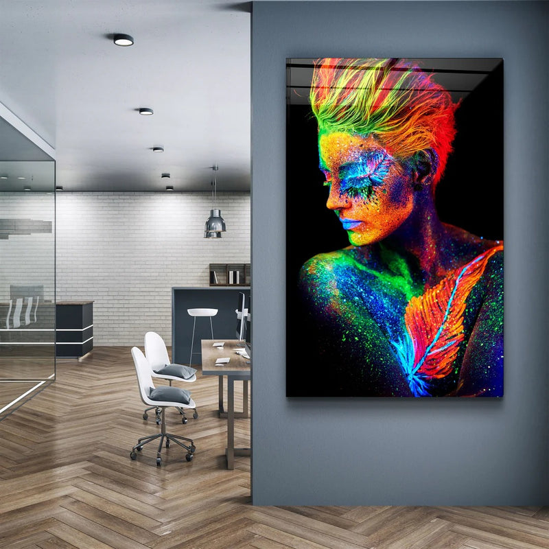 Quadro Metalizado Moderno Decoração Have Mulher Colorido