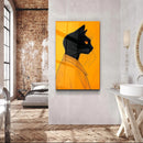 Quadro Metalizado Gato Preto Brilhante Decoração