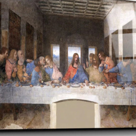 Quadro Metalizado Moderno Decoração Santa Ceia Cristo